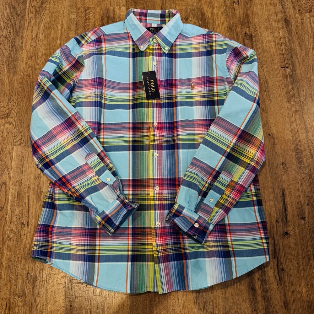 Polo Ralph Lauren Flannel Shirt Classic Fit Performance Men's XL Plaid NWT